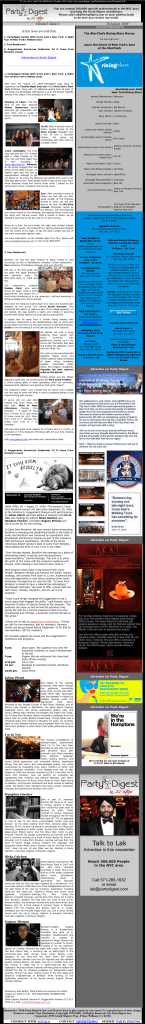 Party Digest Newsletter NYC Volume 1 Issue 3
