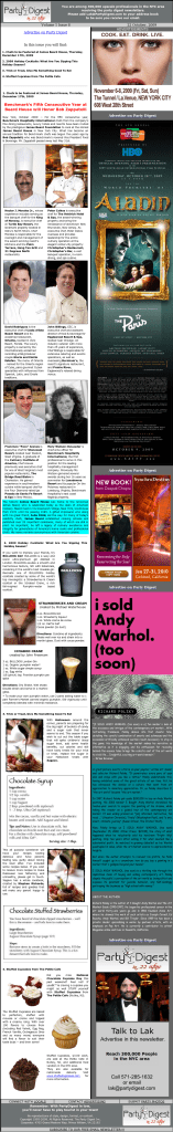 Party Digest Newsletter NYC Volume 1 Issue 8