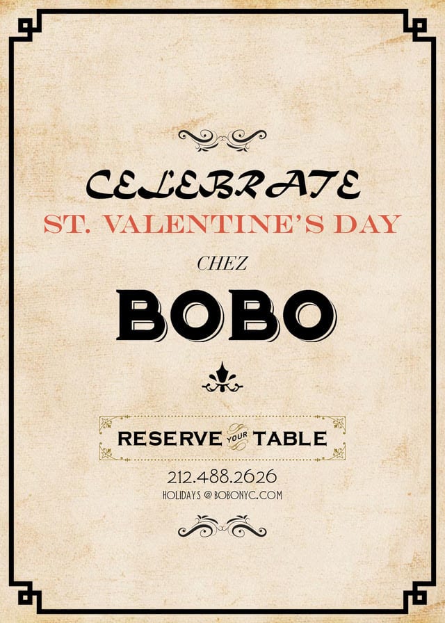 Valentine’s at Bobo