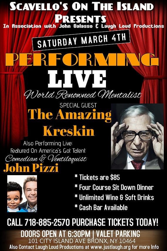 Kreskin Live at Scavello’s