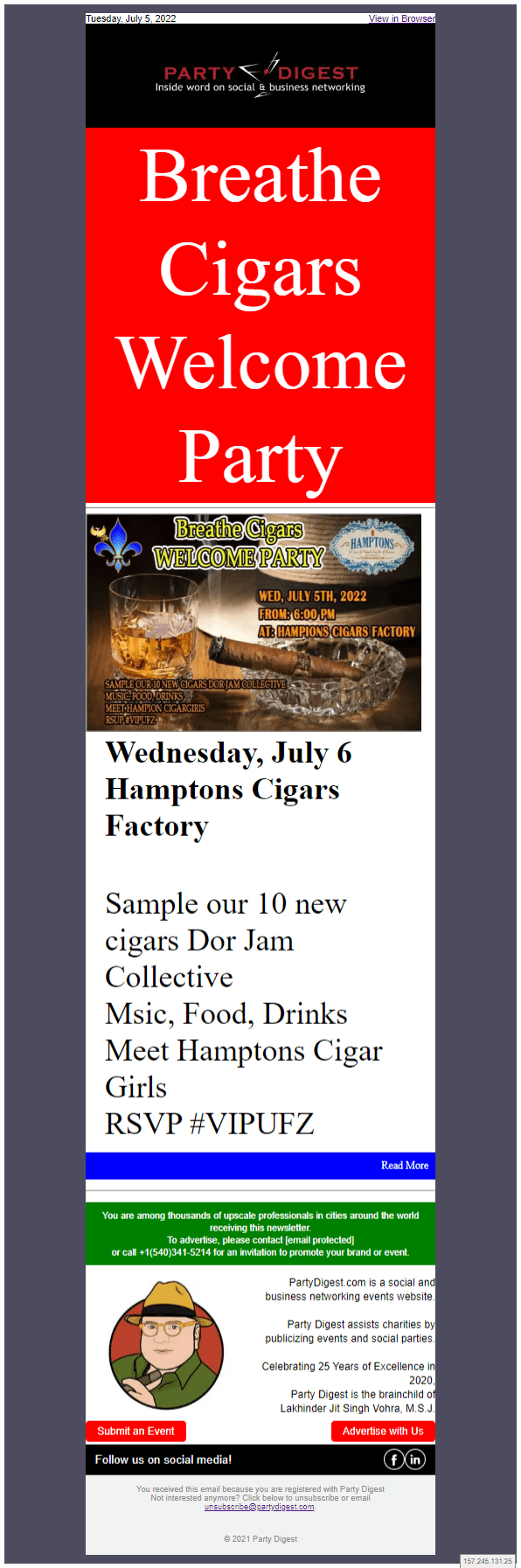 Dedi – Breathe Cigars Welcome Party