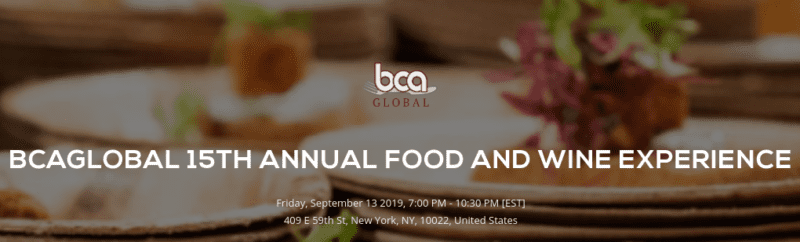 BCAGlobal Food and Wine Experience
