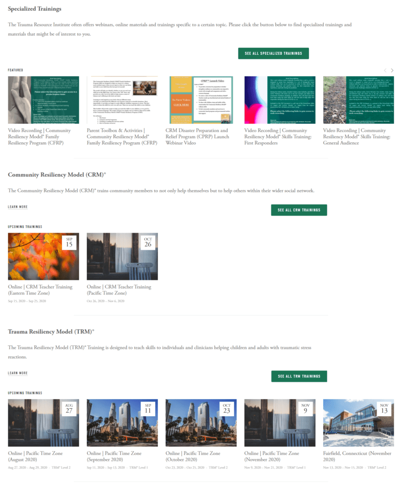 Training Sessions – Trauma Resource Institute