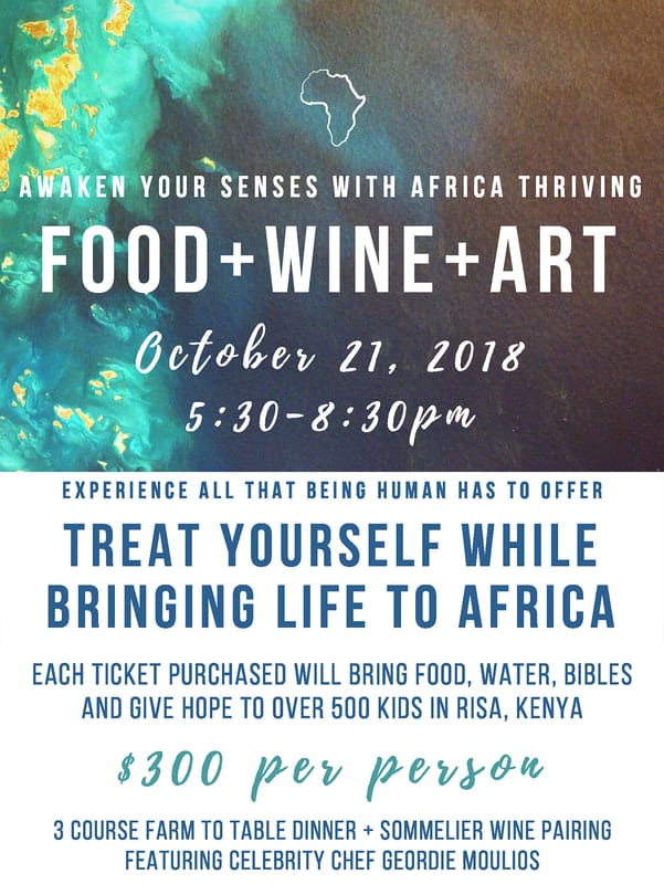 Africa Thriving – FOOD + WINE + ART = GIVING LIFE