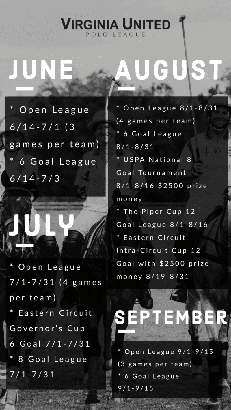 Summer Polo Schedule – Virginia United